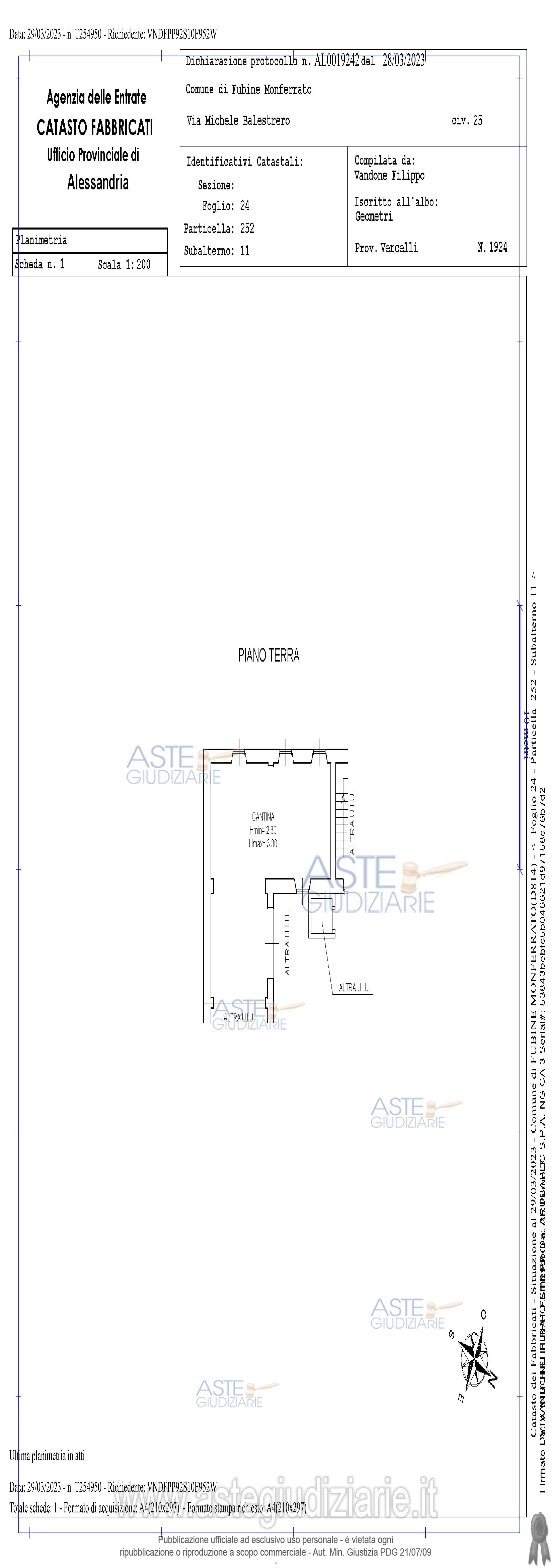 Planimetria del bene
