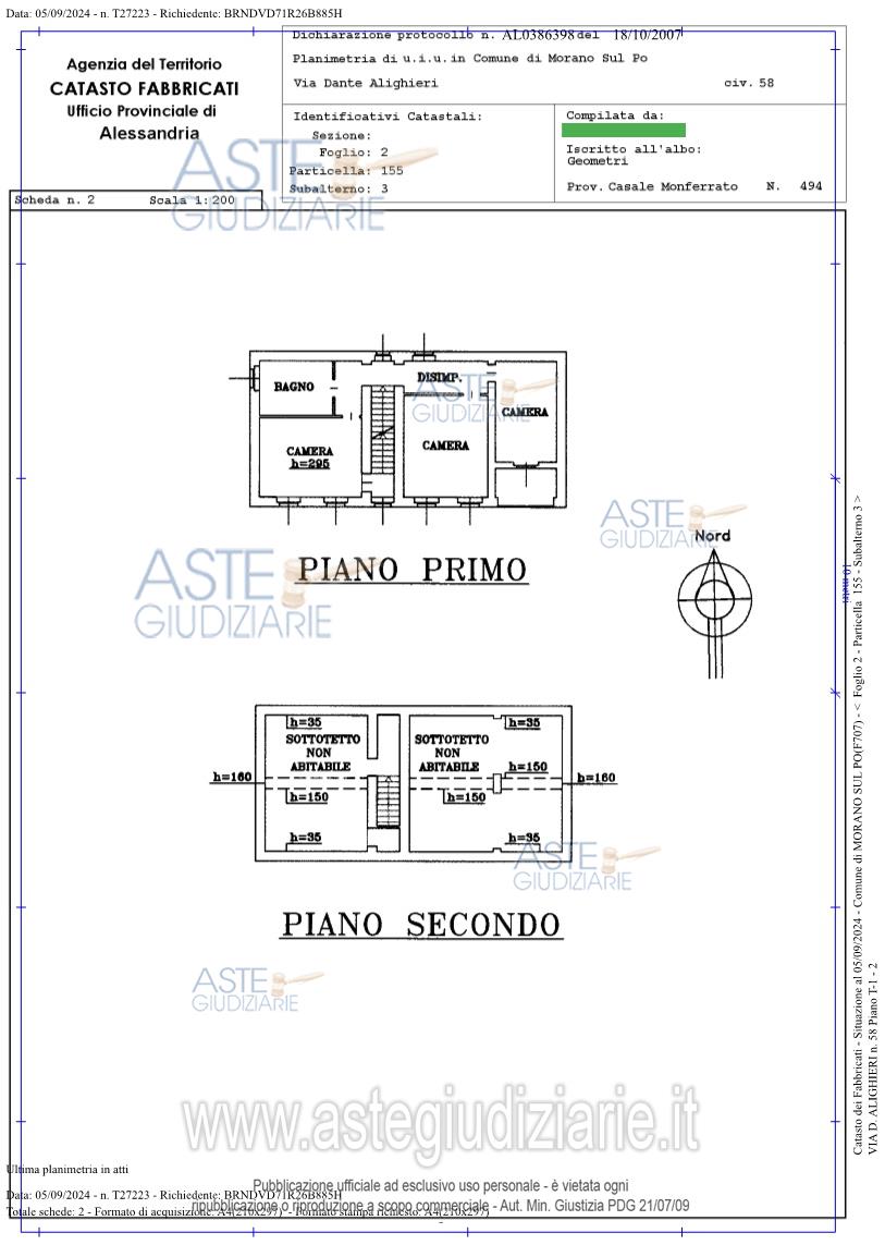 Planimetria del bene
