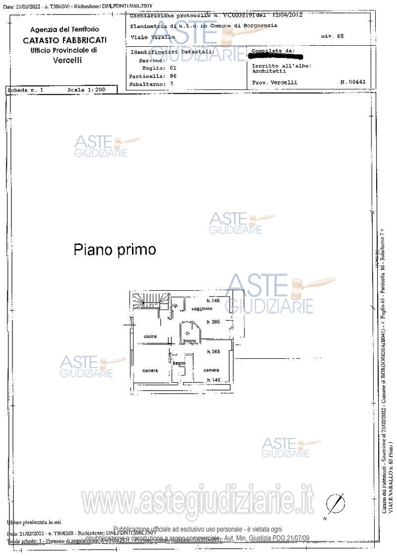 Planimetria del bene