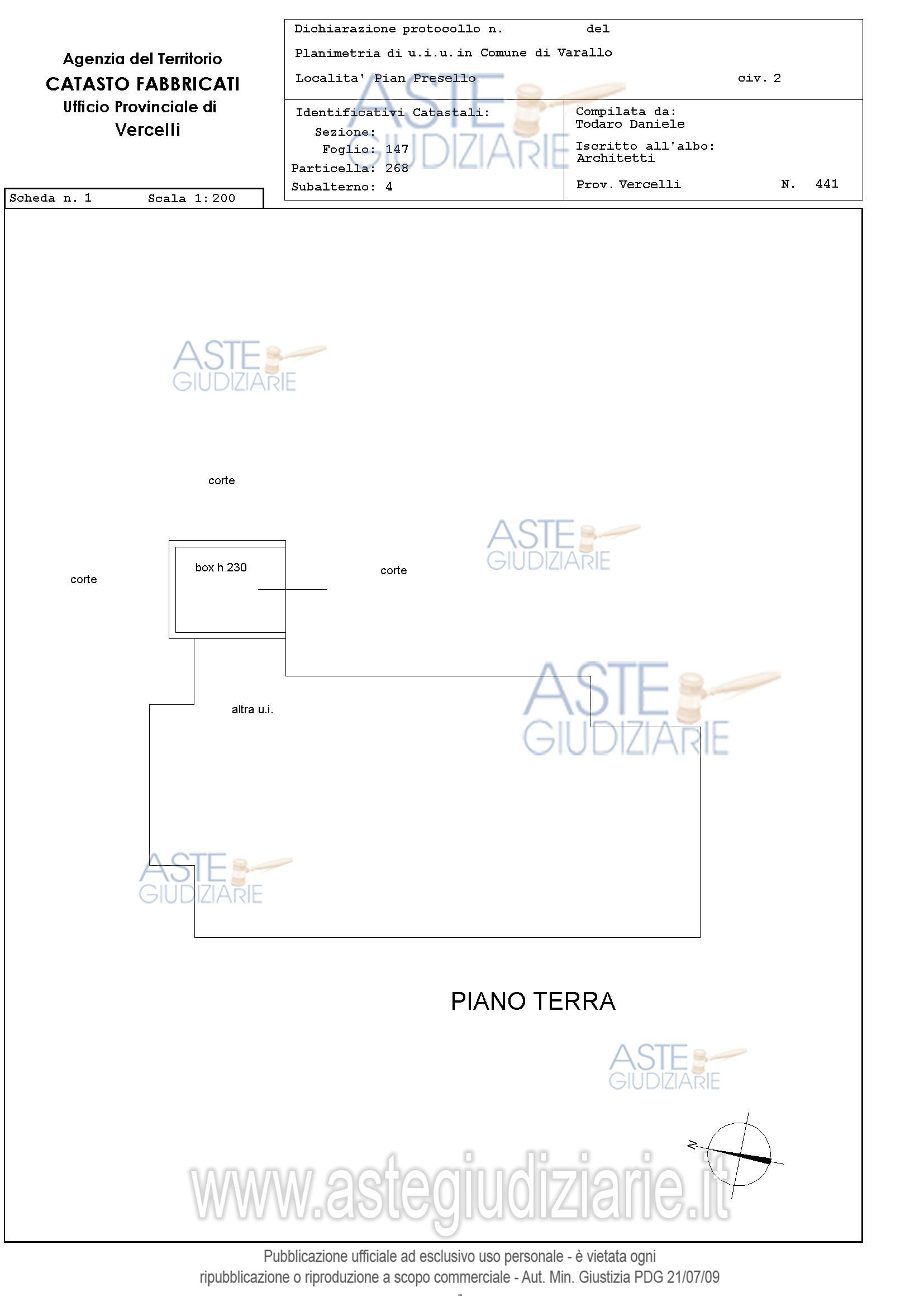 Planimetria del bene