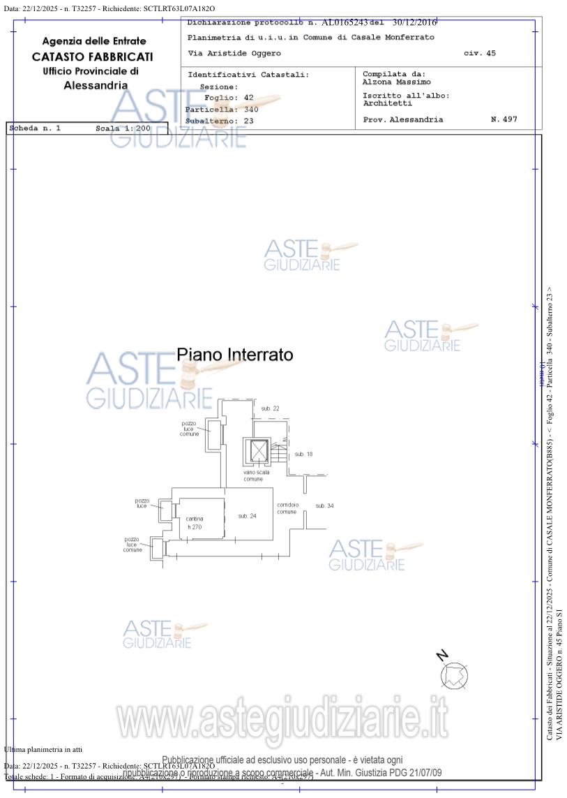 Planimetria del bene