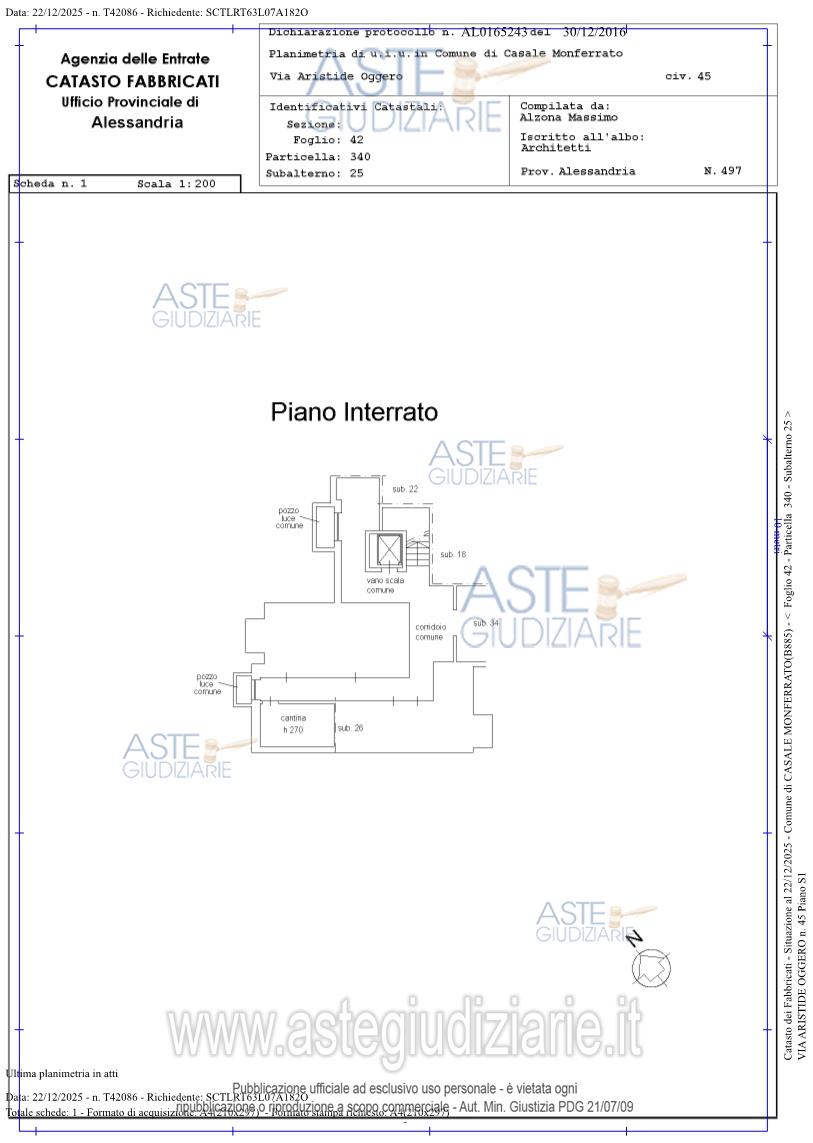 Planimetria del bene
