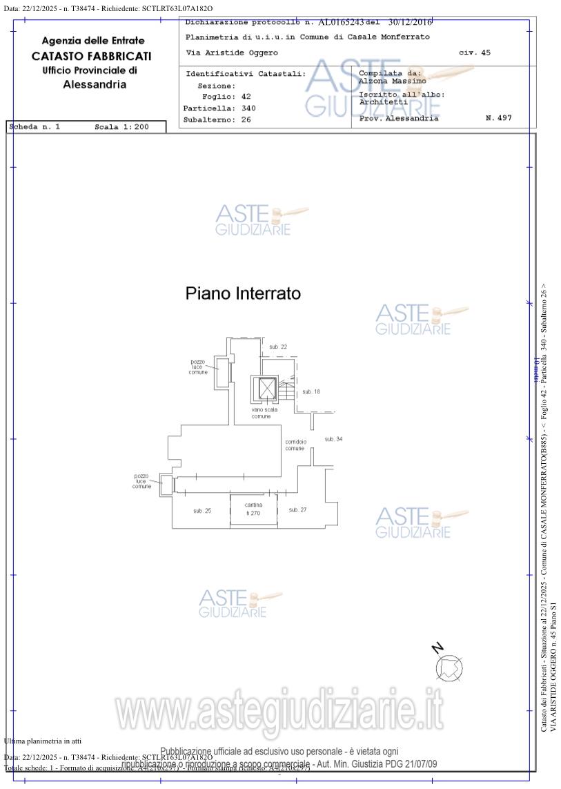 Planimetria del bene