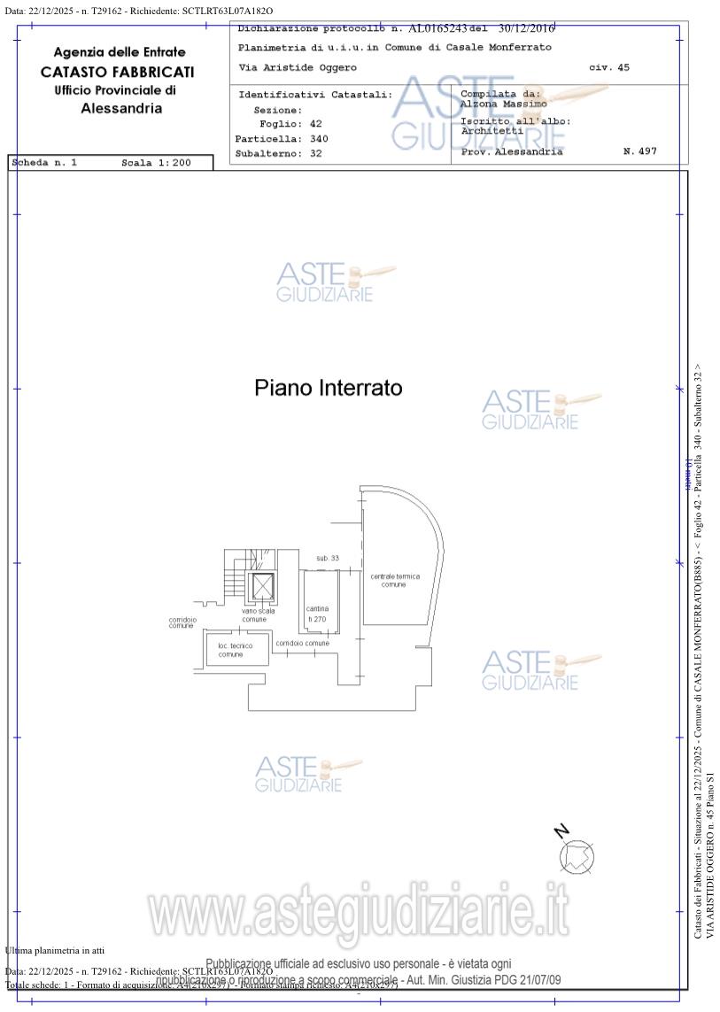 Planimetria del bene