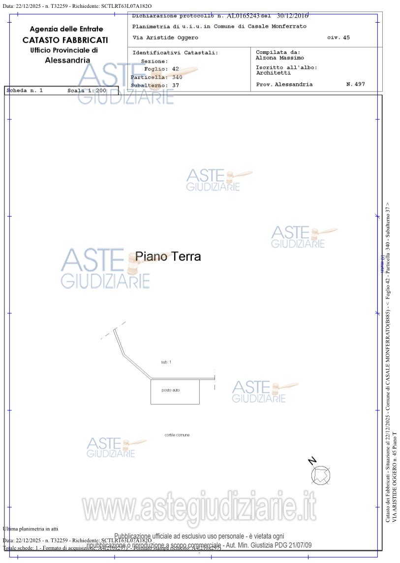 Planimetria del bene