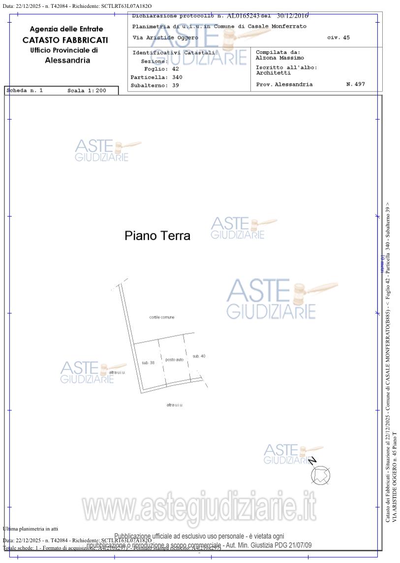 Planimetria del bene