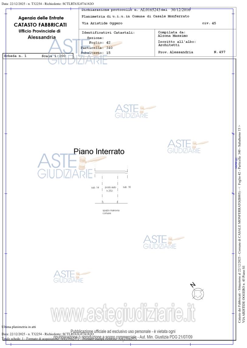 Planimetria del bene