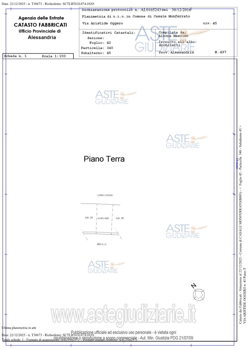 Planimetria del bene