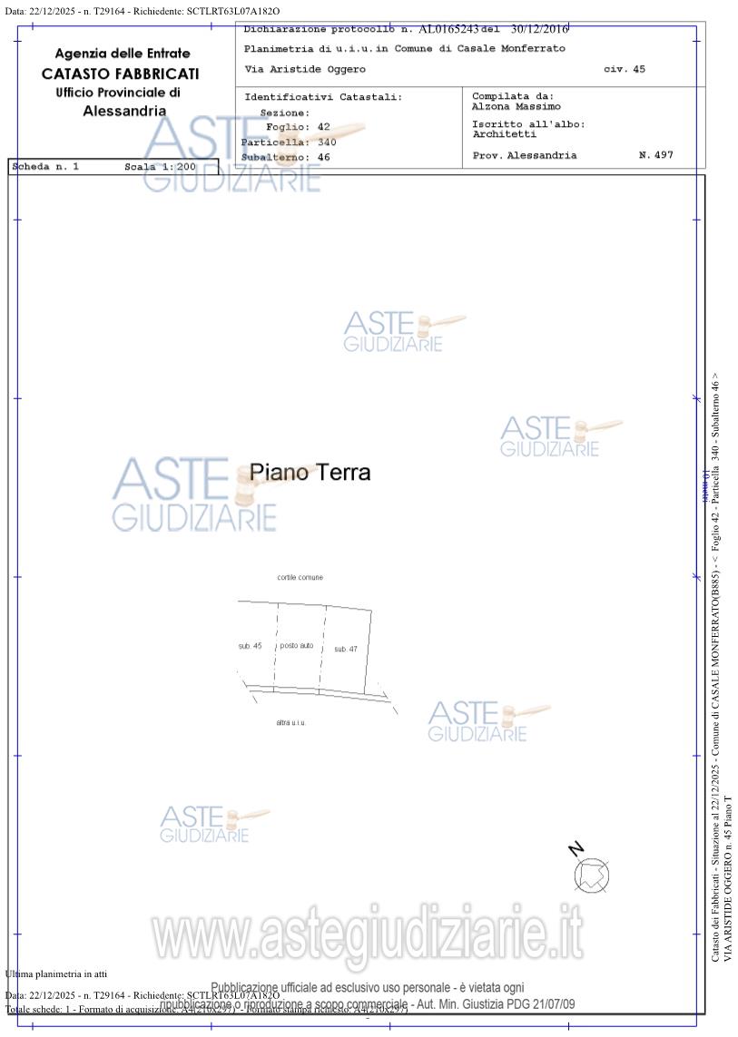Planimetria del bene