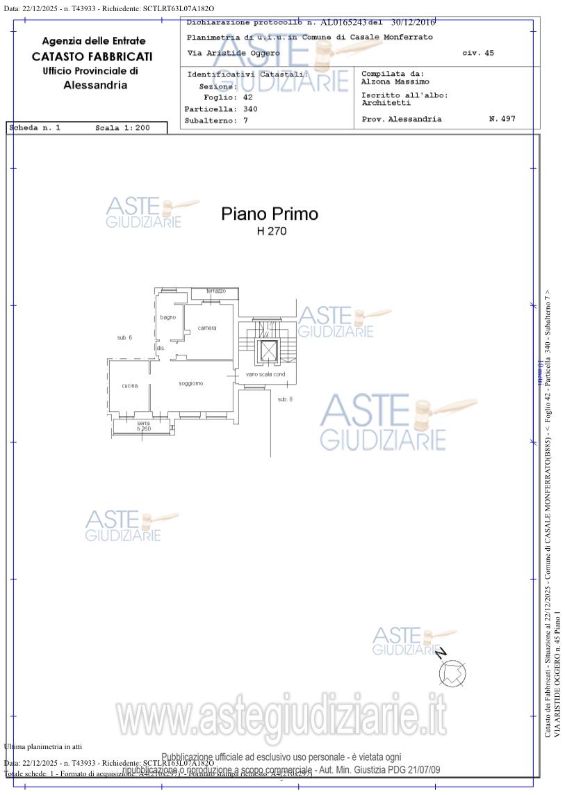 Planimetria del bene