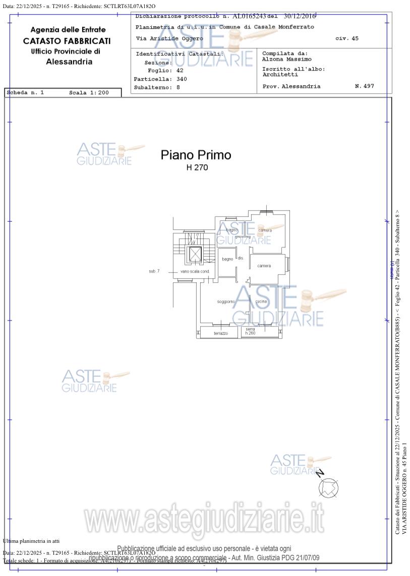 Planimetria del bene