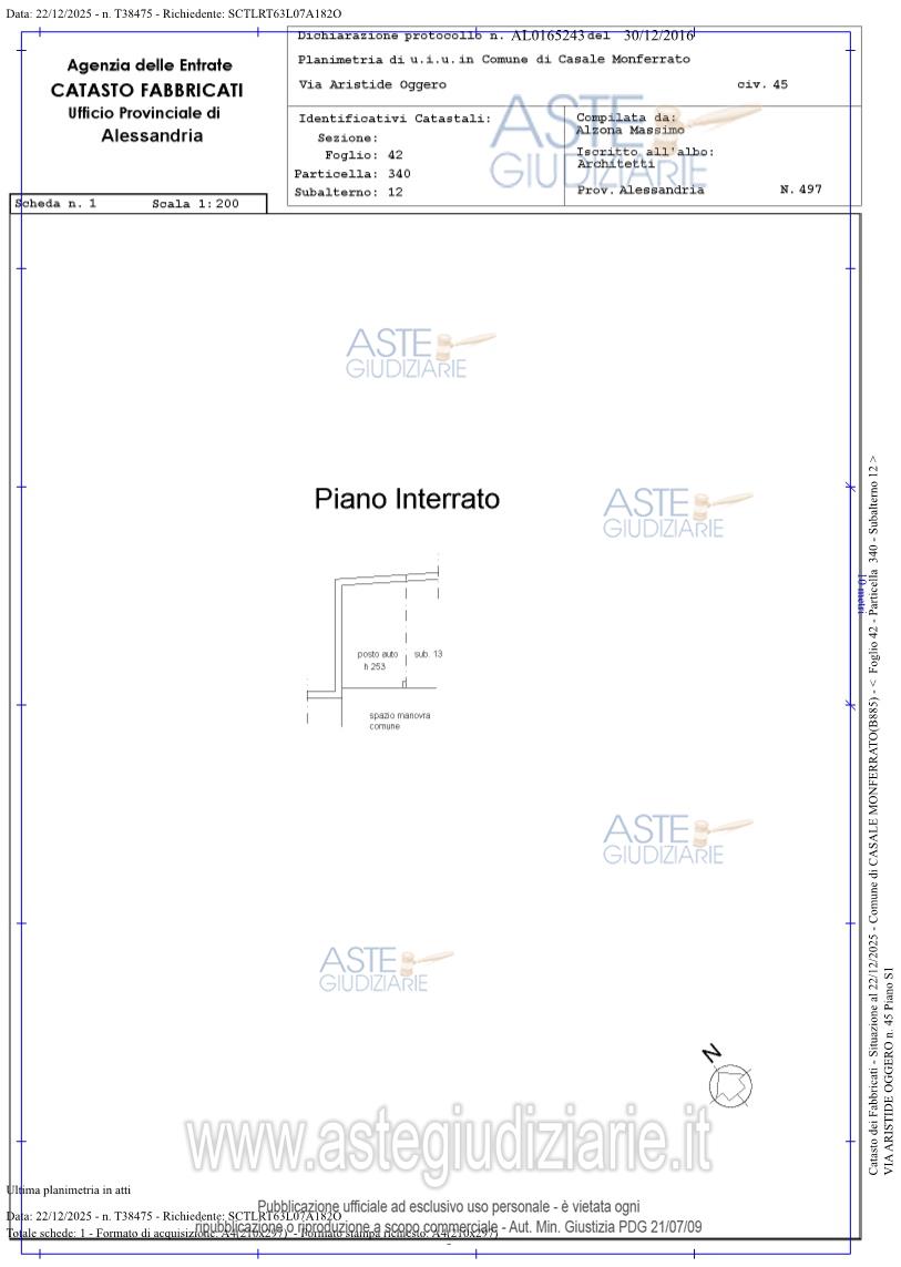 Planimetria del bene