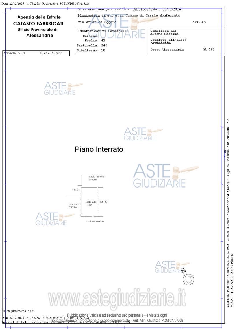 Planimetria del bene