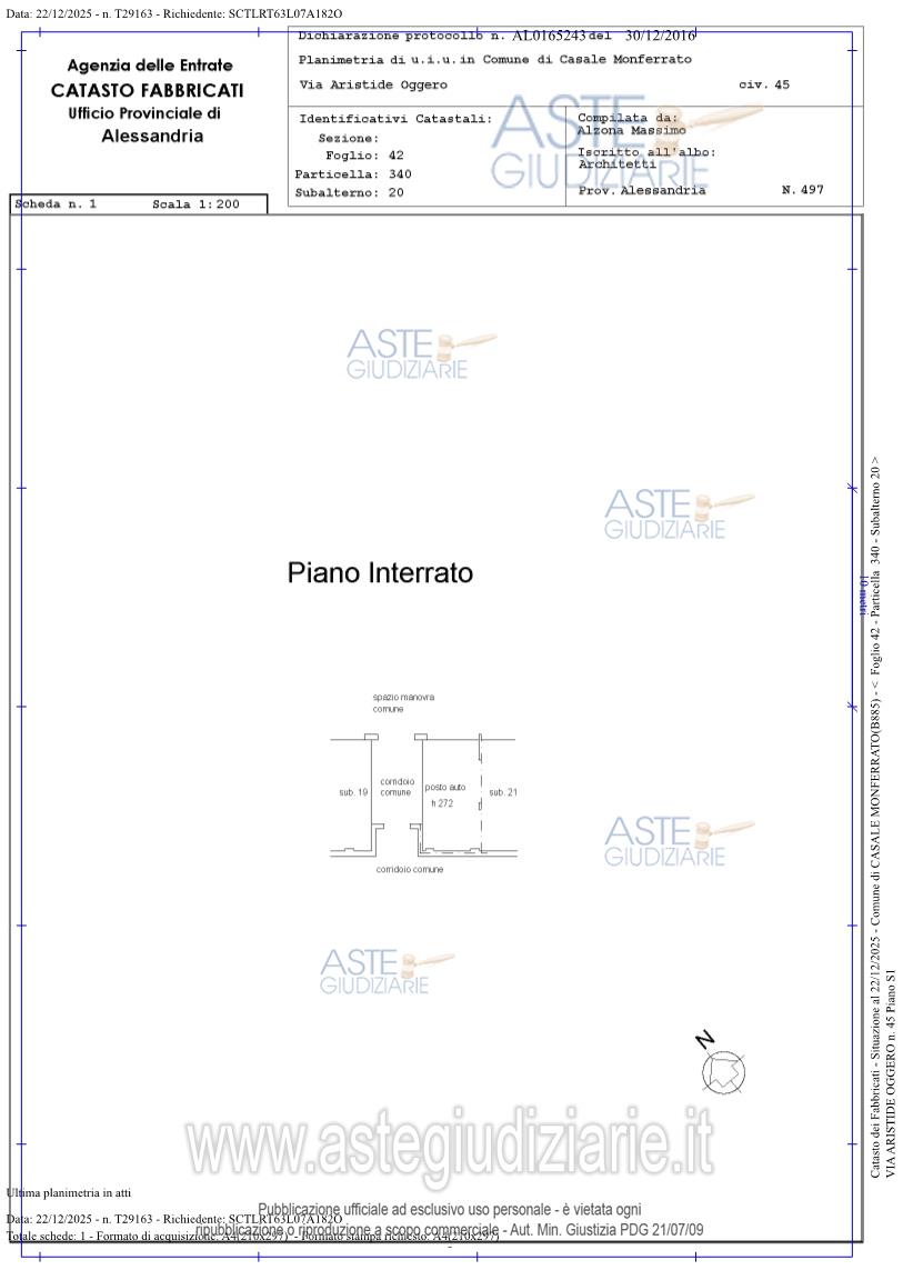 Planimetria del bene