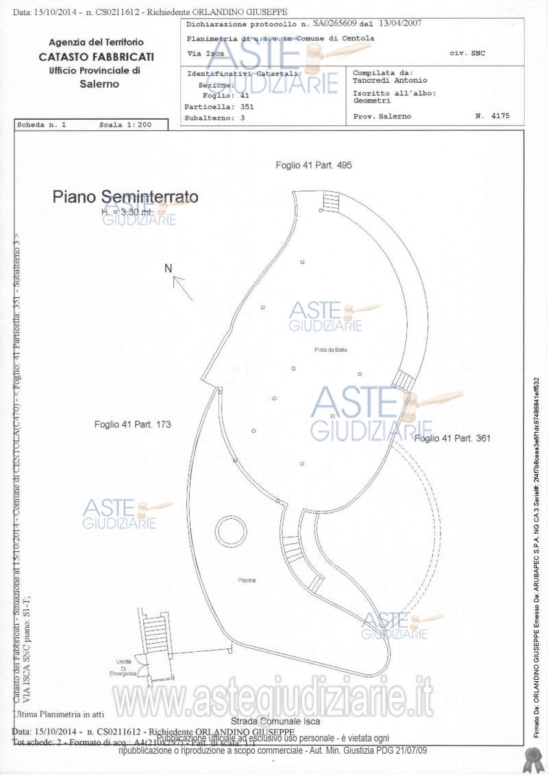 Planimetria del bene