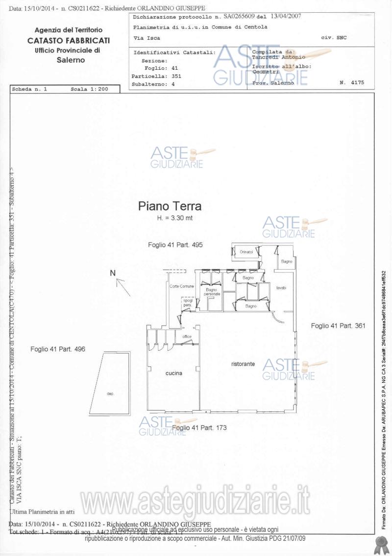 Planimetria del bene