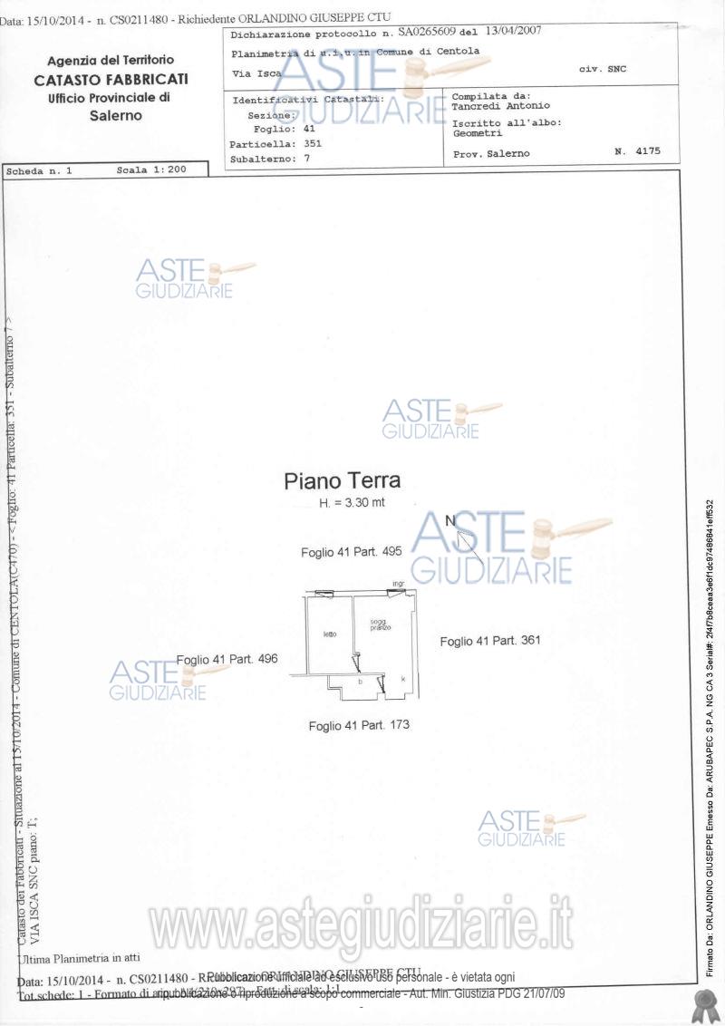 Planimetria del bene