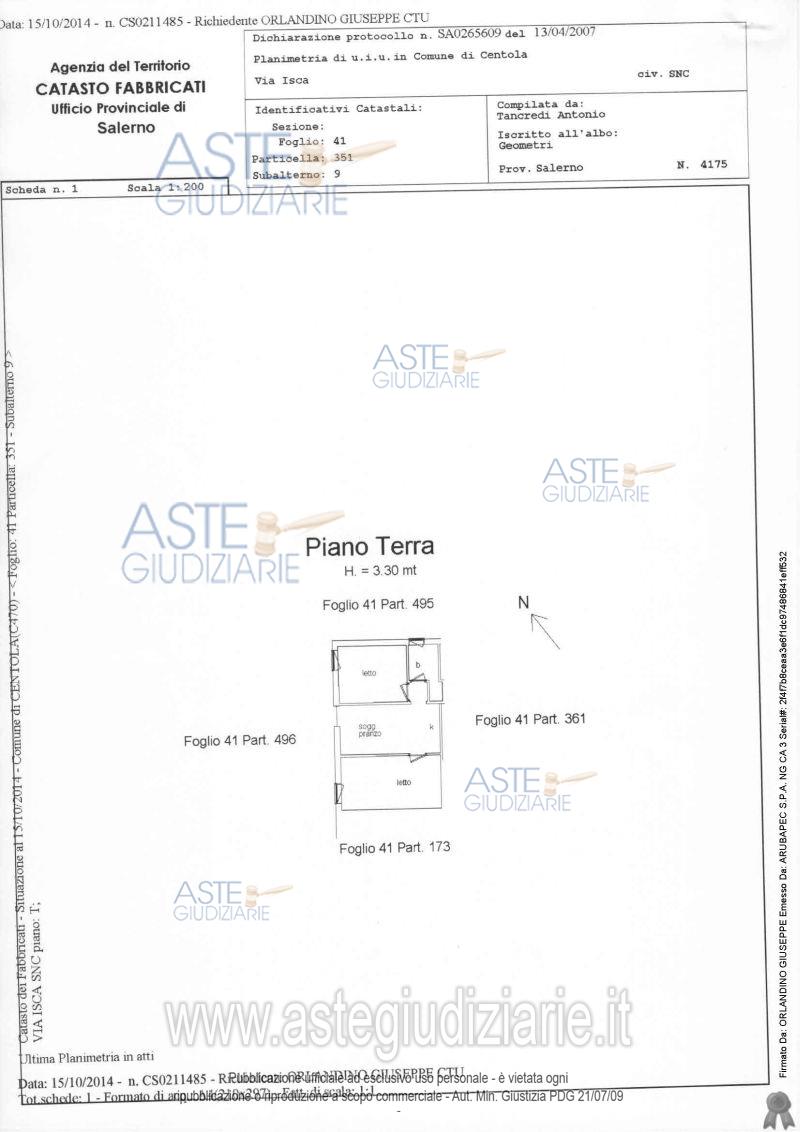 Planimetria del bene