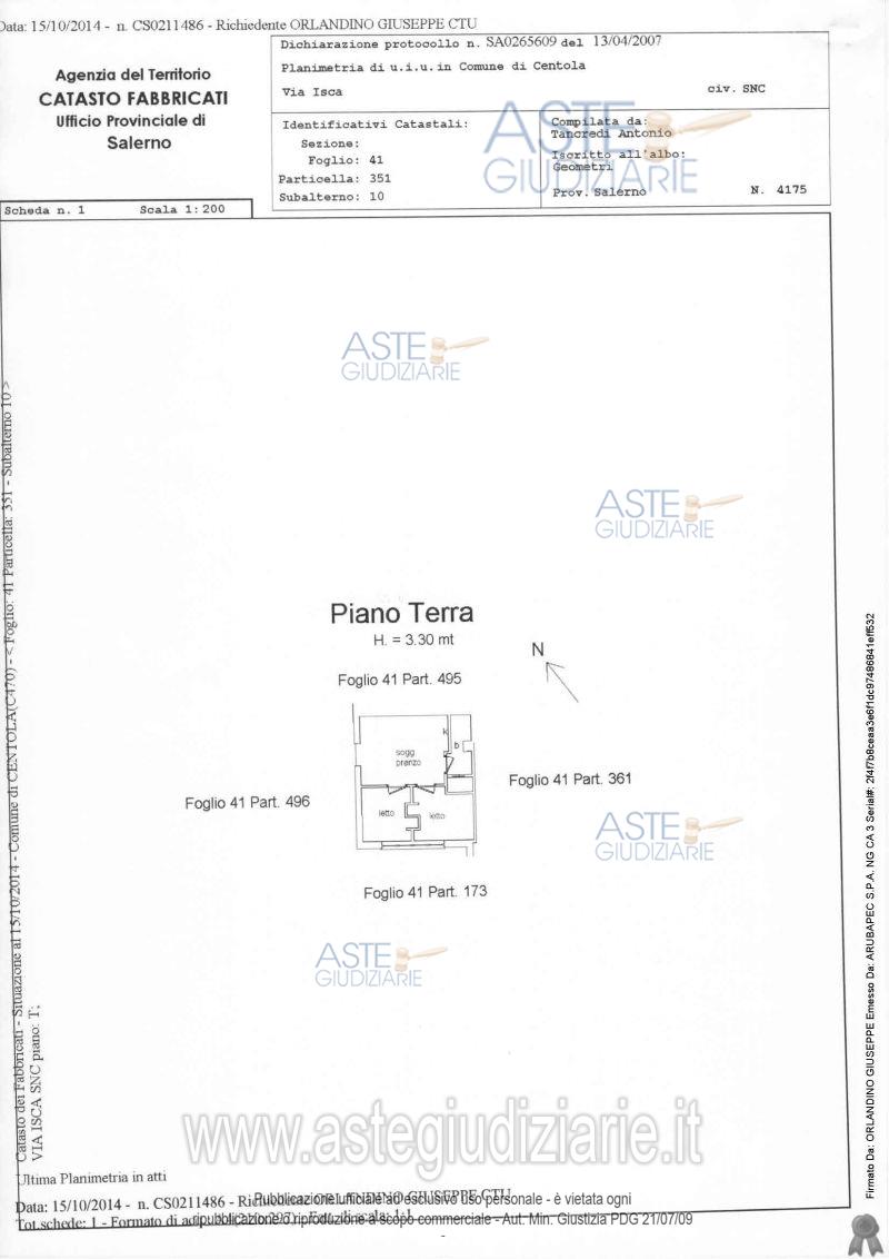 Planimetria del bene