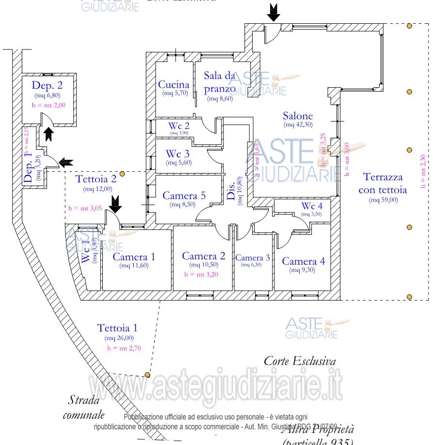 Planimetria del bene