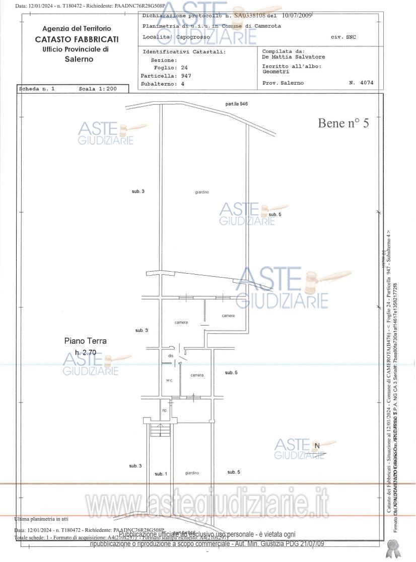 Planimetria del bene