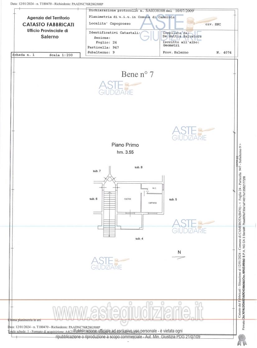 Planimetria del bene