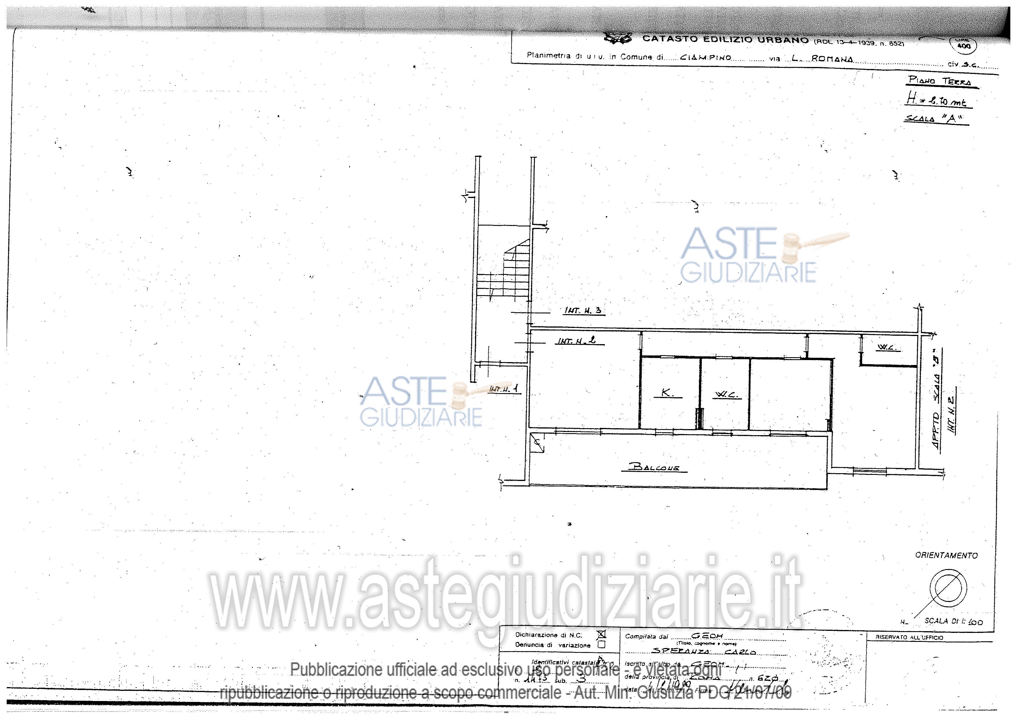 Planimetria del bene