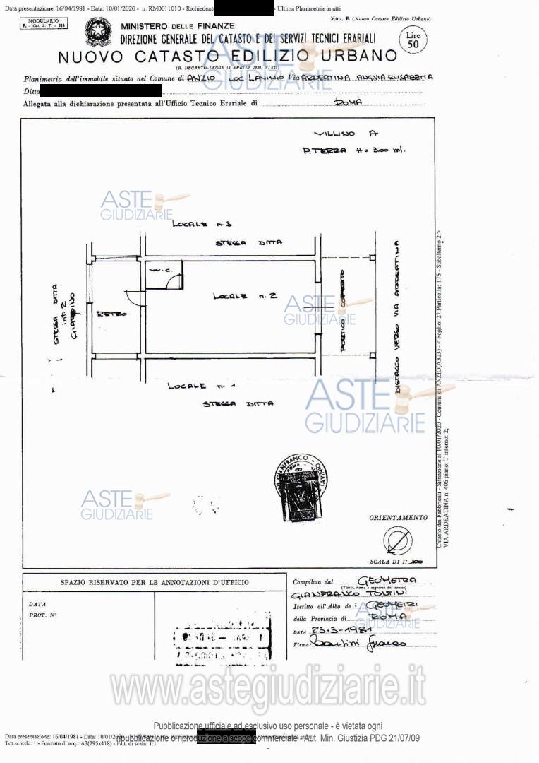 Planimetria del bene