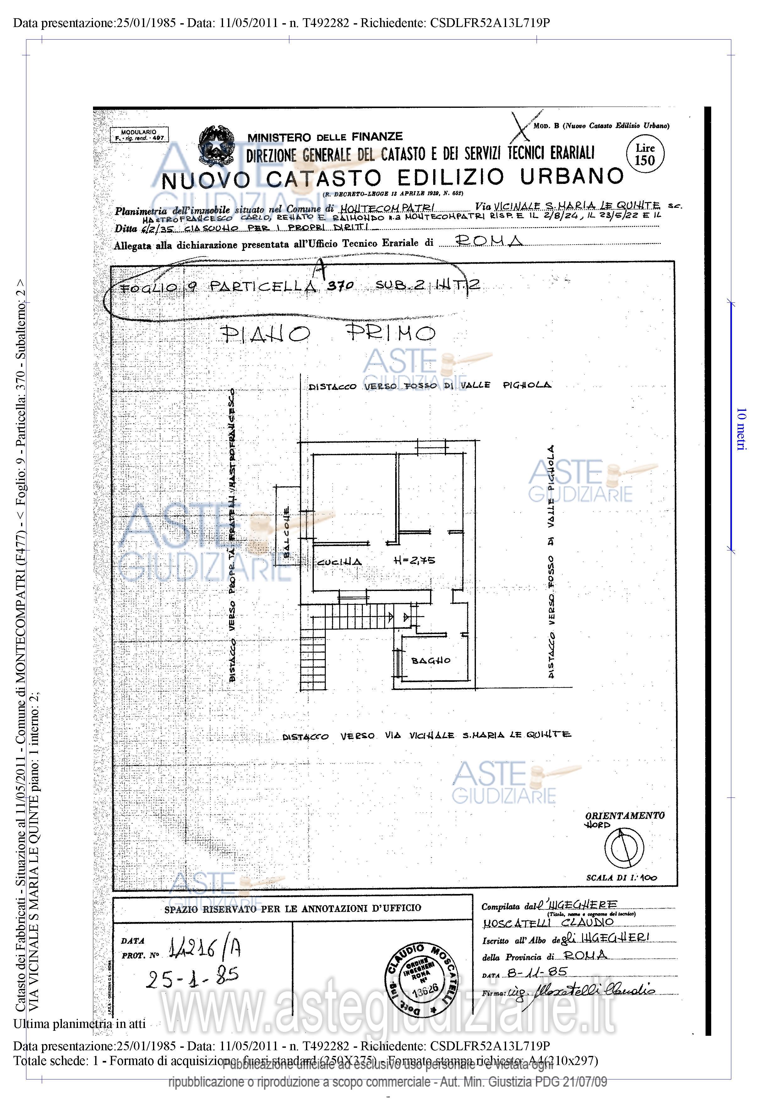 Planimetria del bene