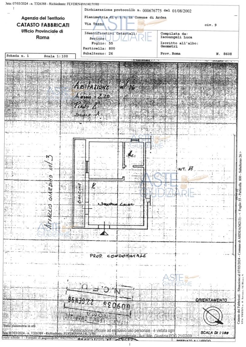 Planimetria del bene