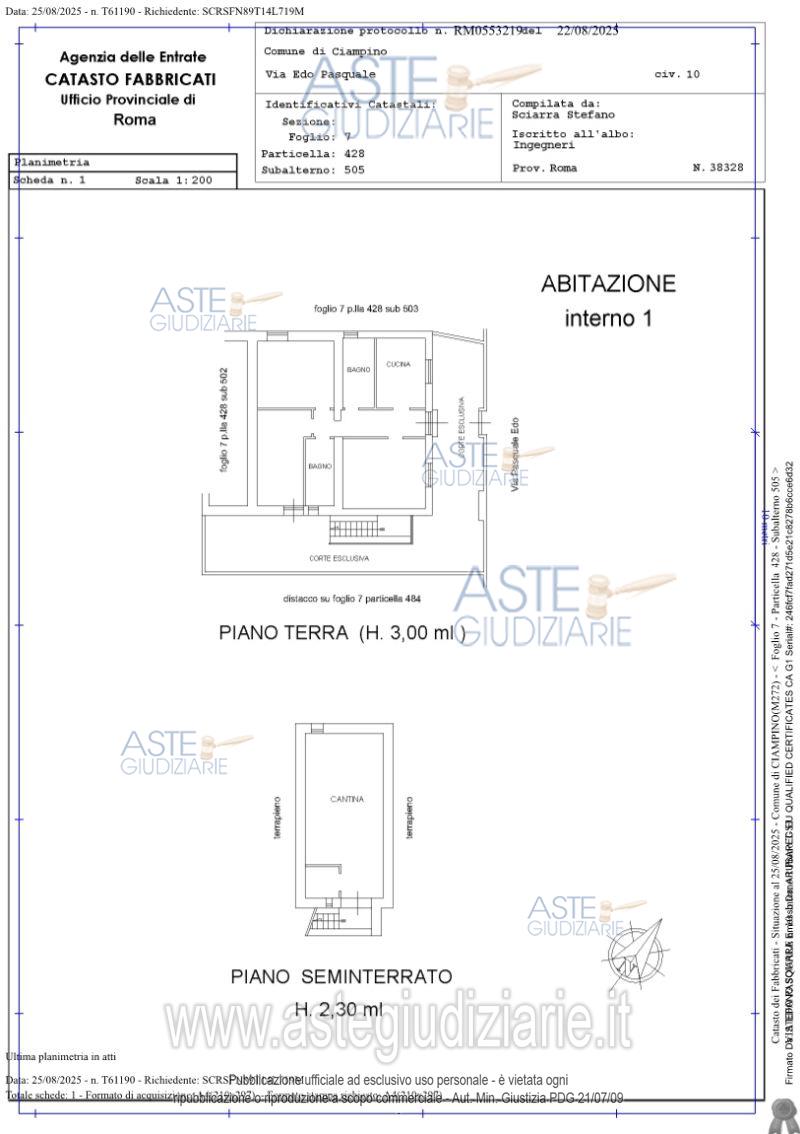 Planimetria del bene