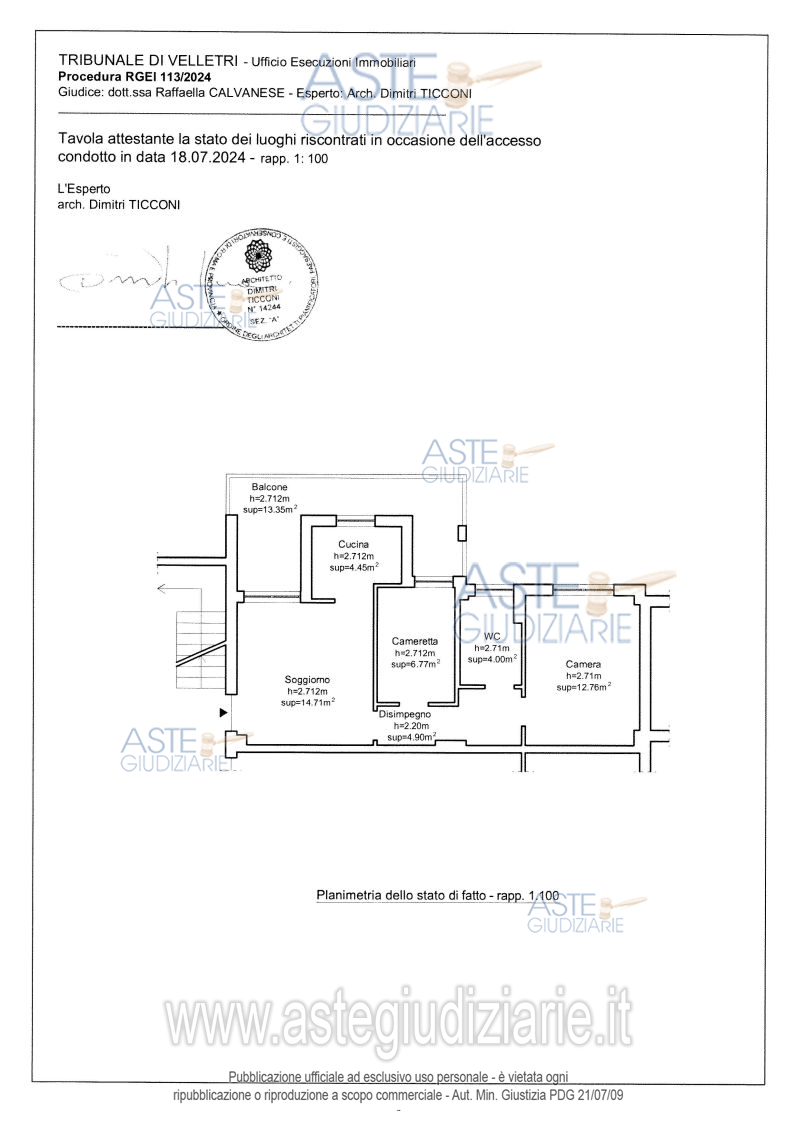 Planimetria del bene
