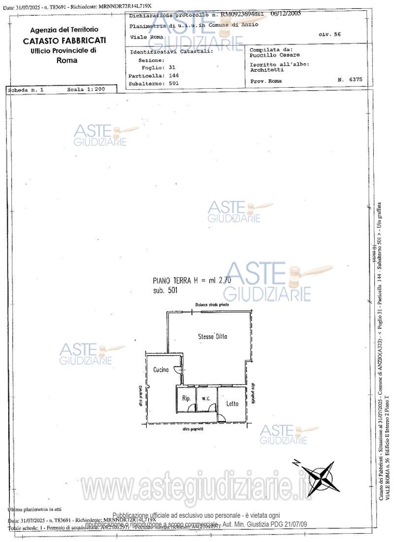 Planimetria del bene