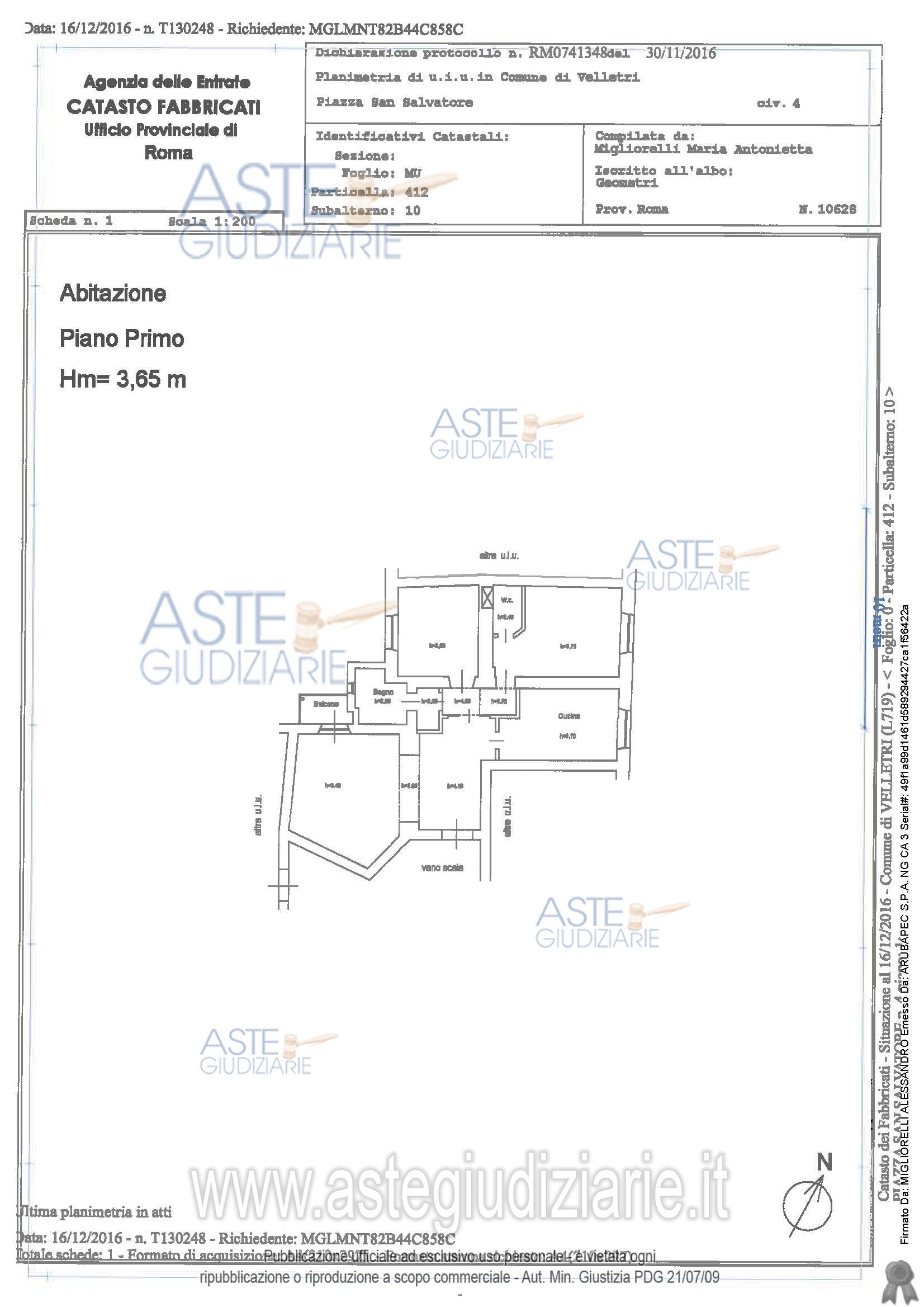 Planimetria del bene