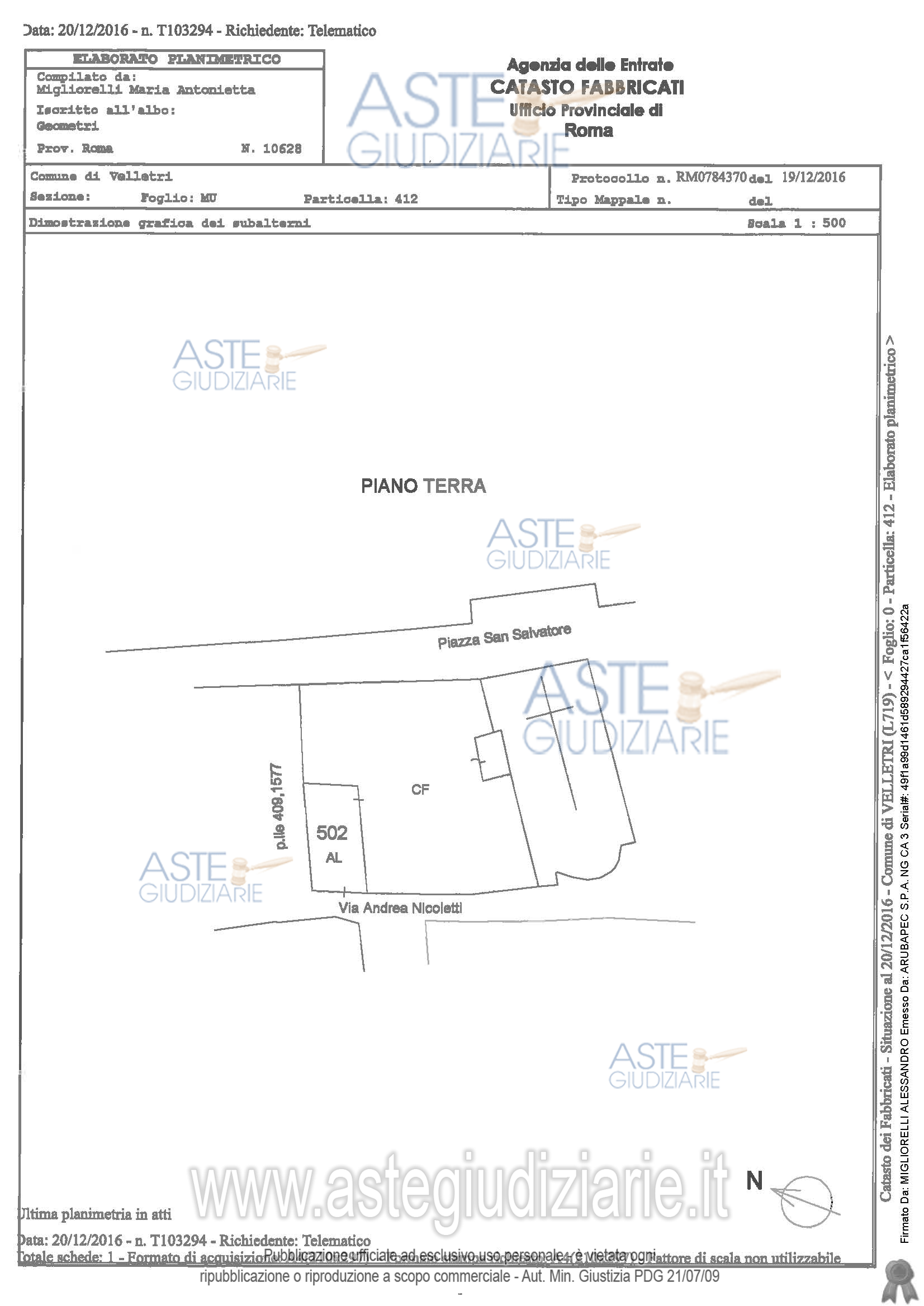 Planimetria del bene