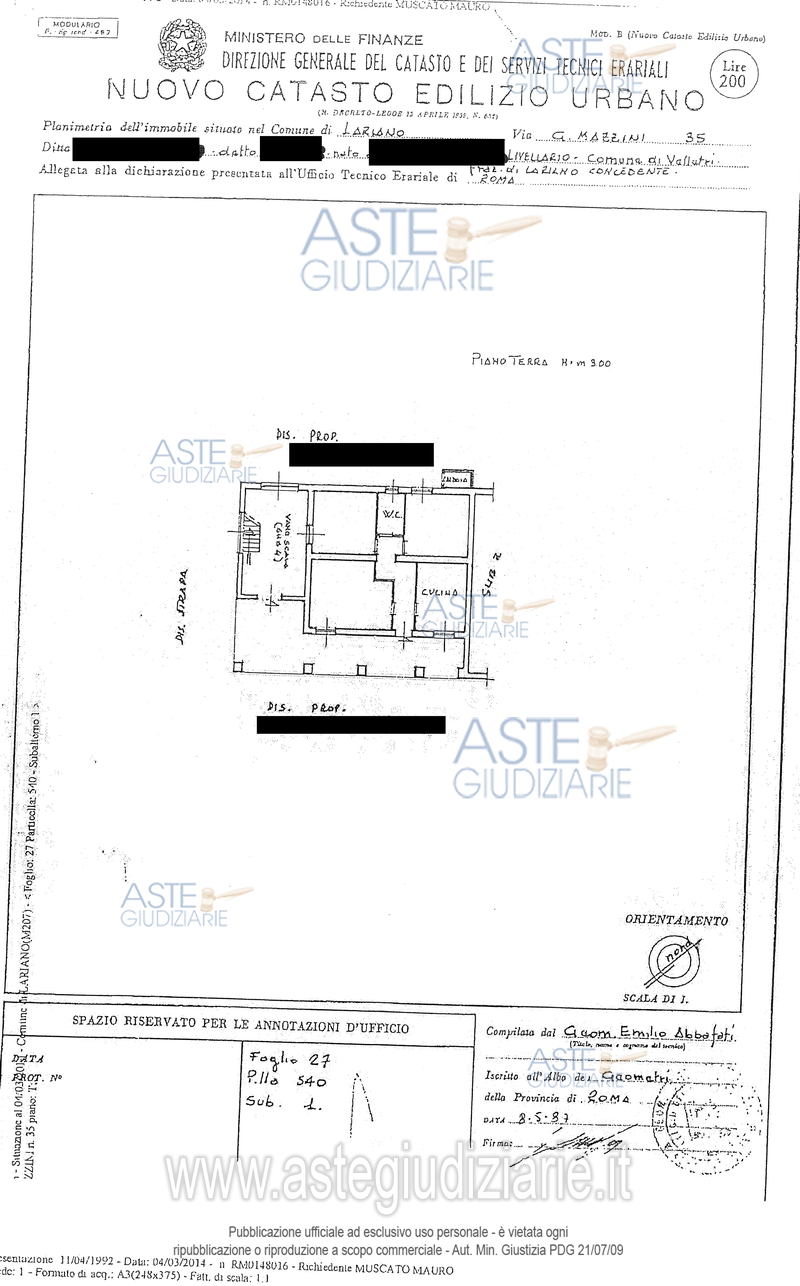 Planimetria del bene