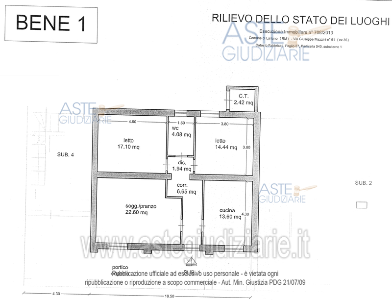 Planimetria del bene