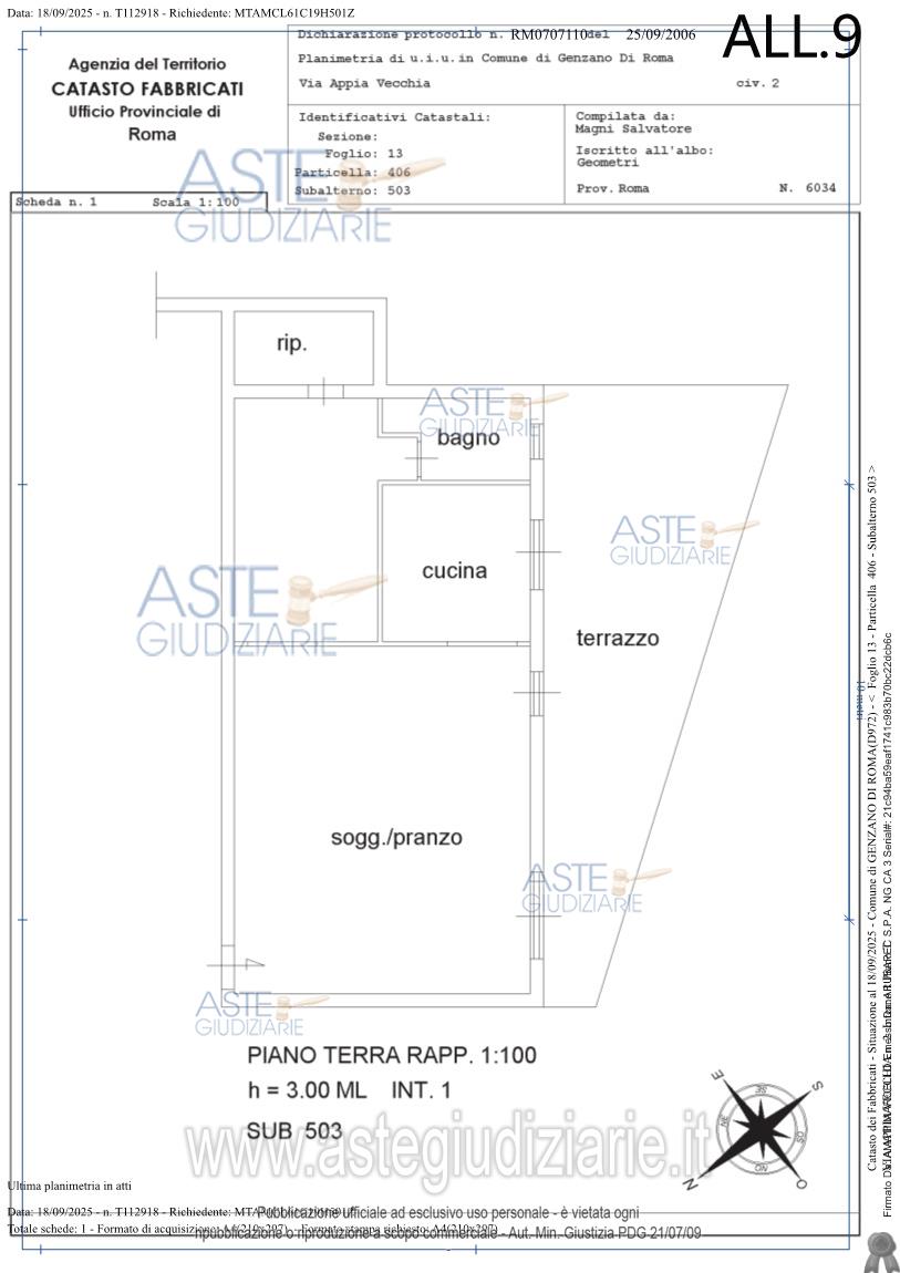 Planimetria del bene