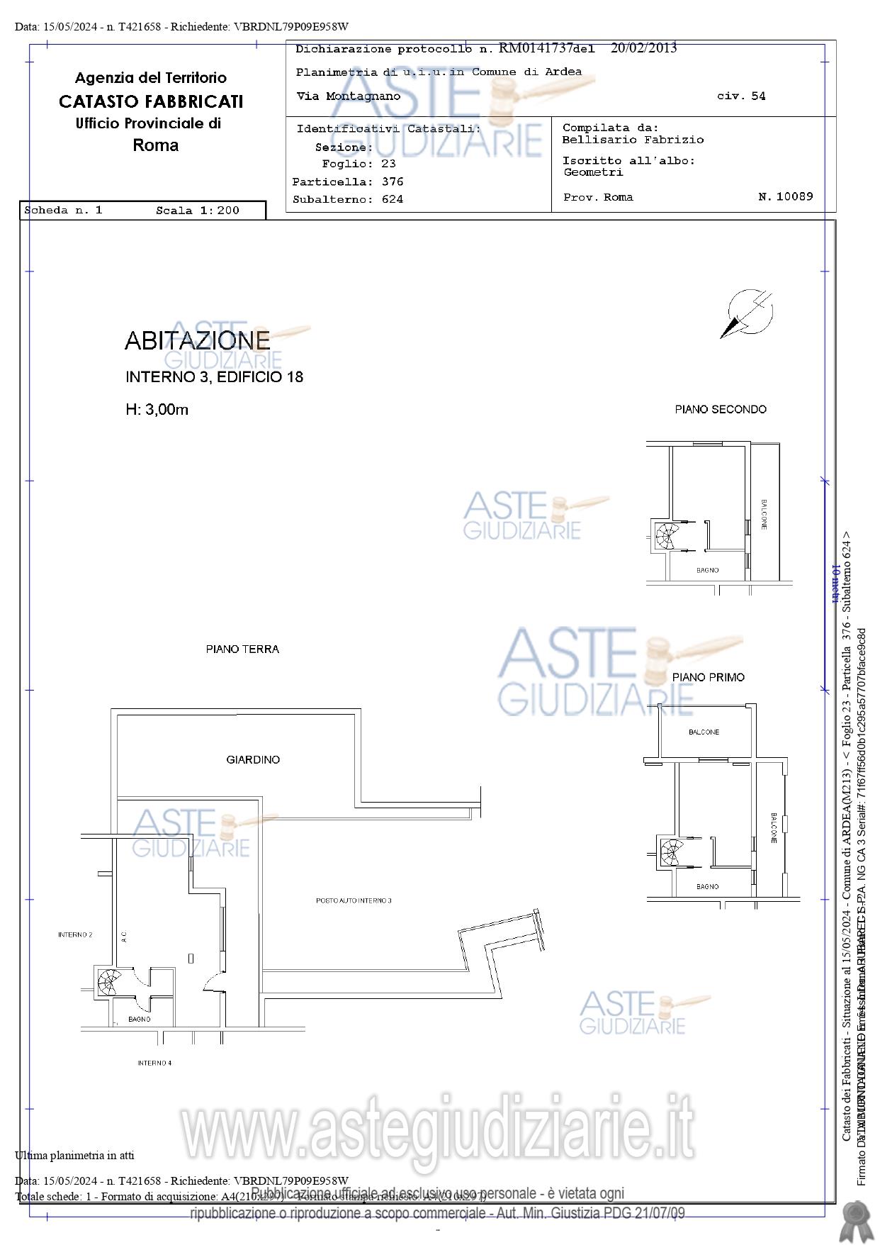 Planimetria del bene