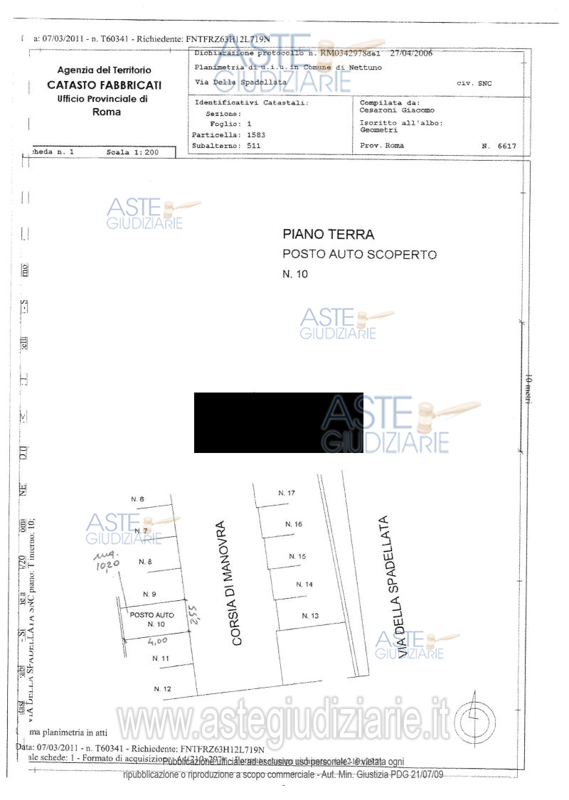 Planimetria del bene