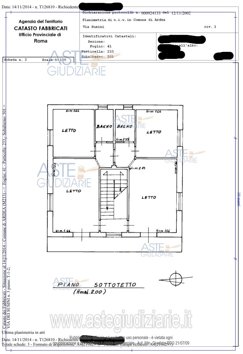 Planimetria del bene