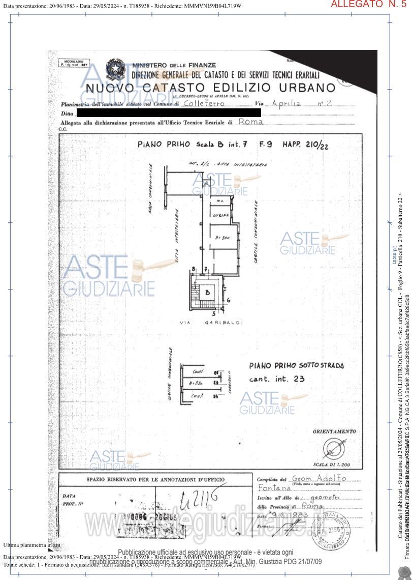 Planimetria del bene