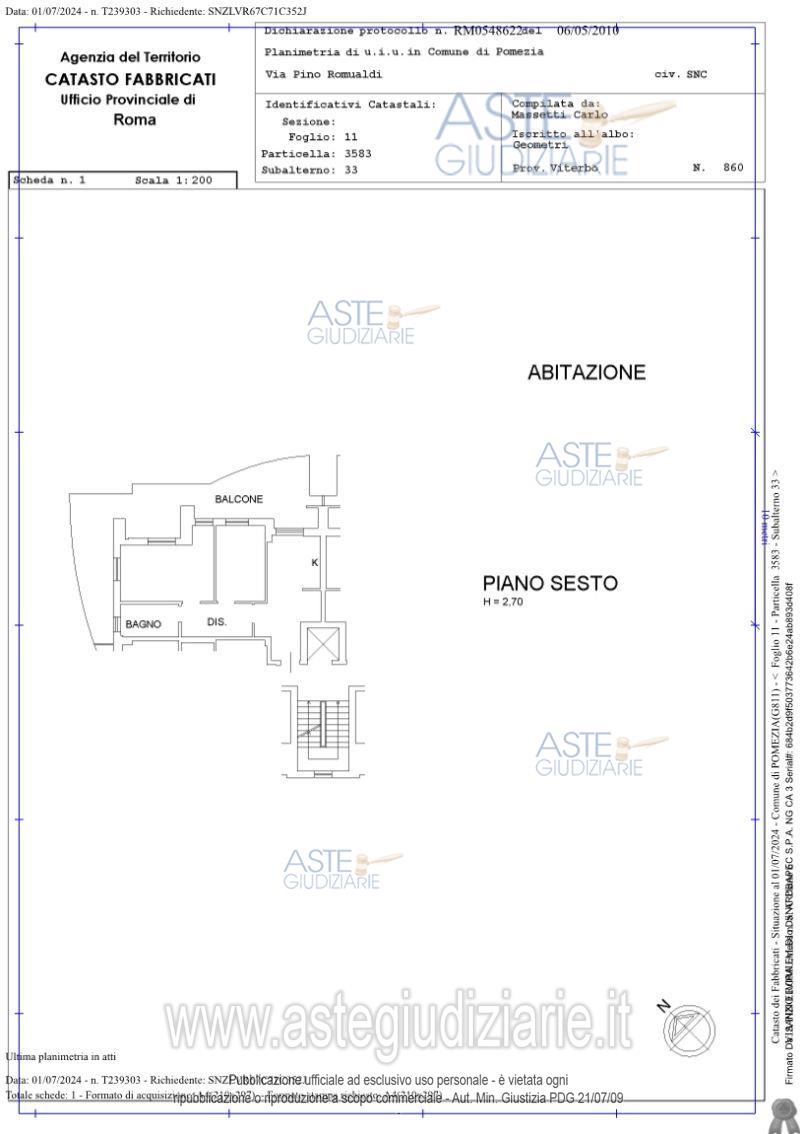 Planimetria del bene
