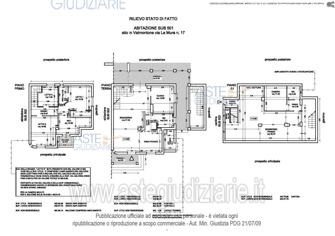 Planimetria del bene