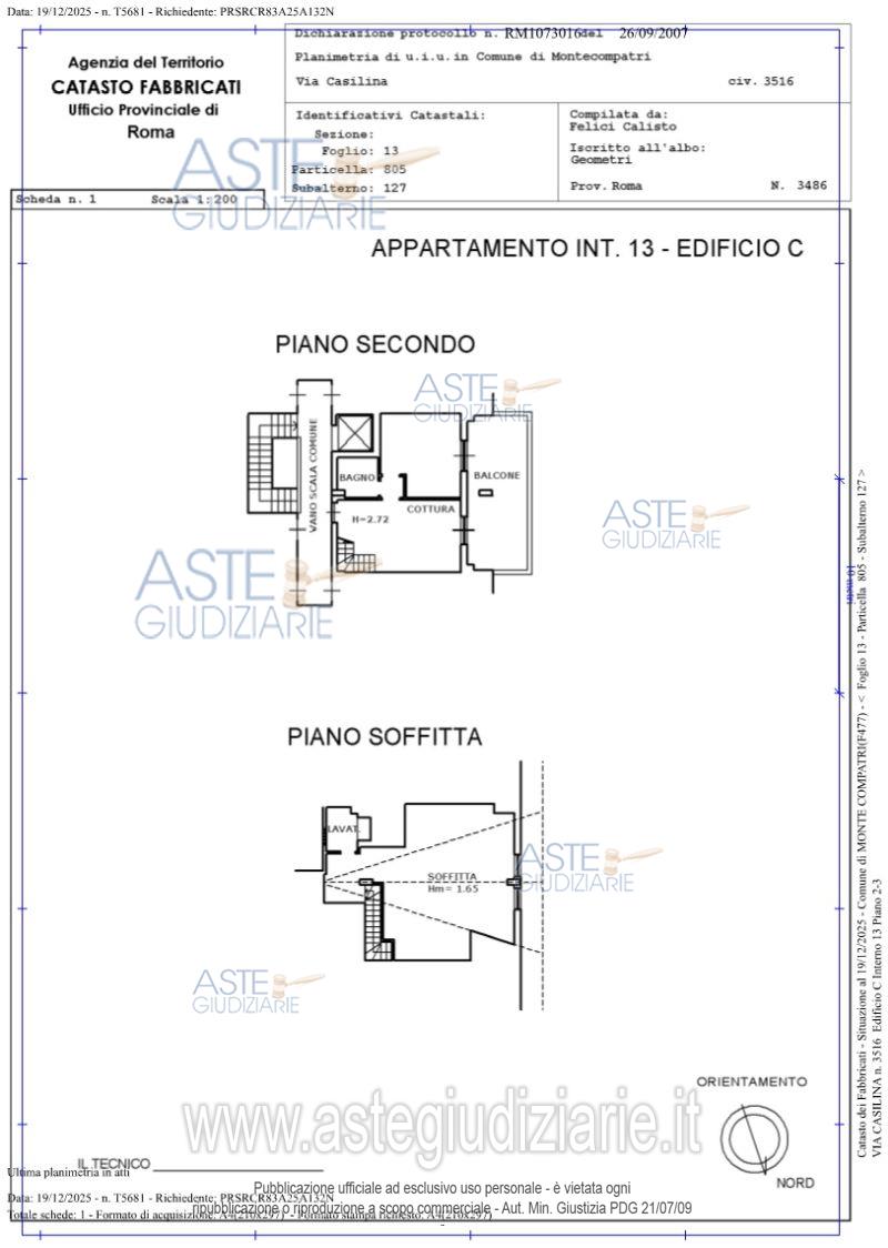 Planimetria del bene