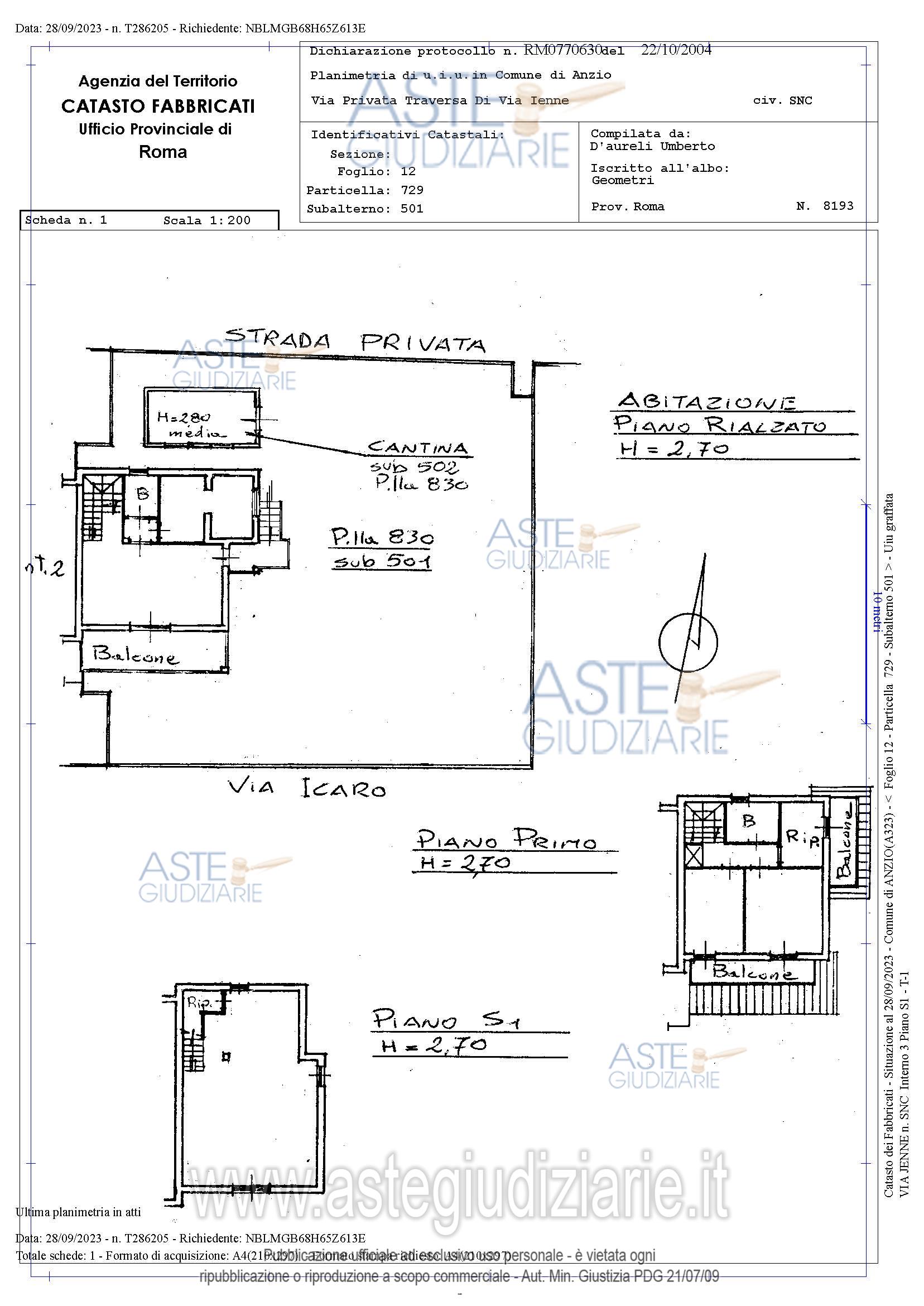 Planimetria del bene