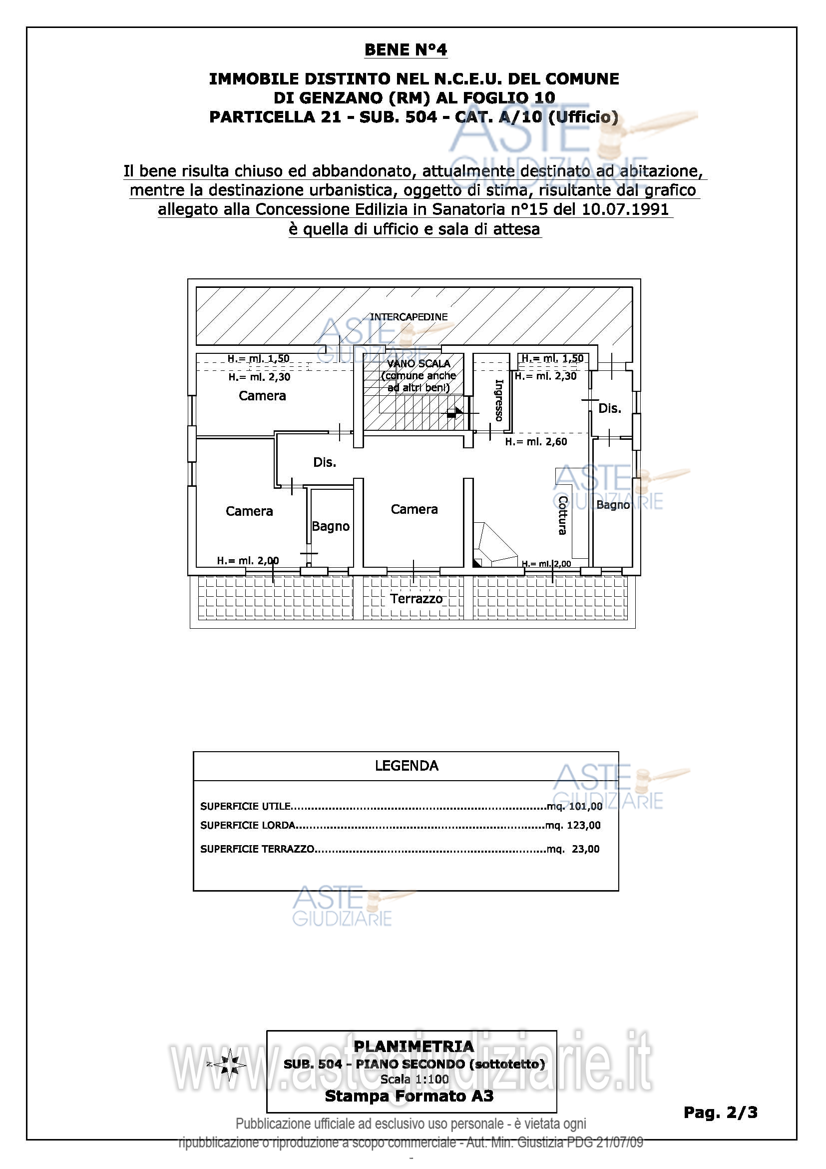 Planimetria del bene