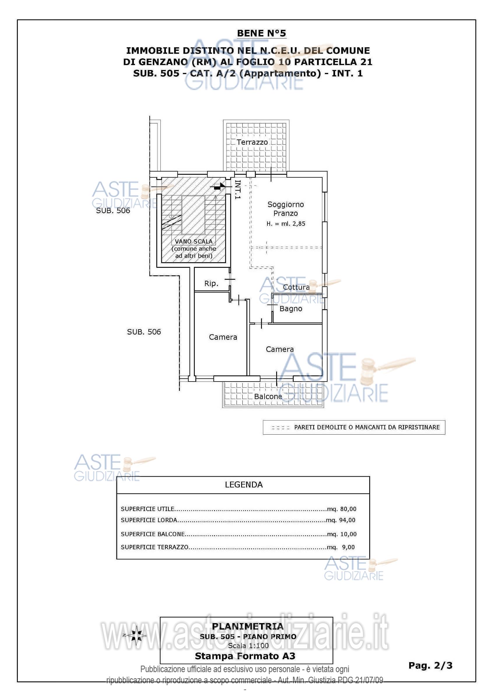 Planimetria del bene
