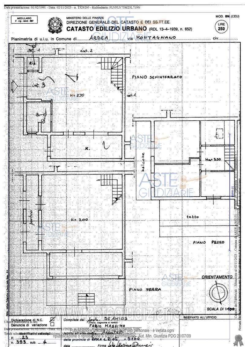 Planimetria del bene