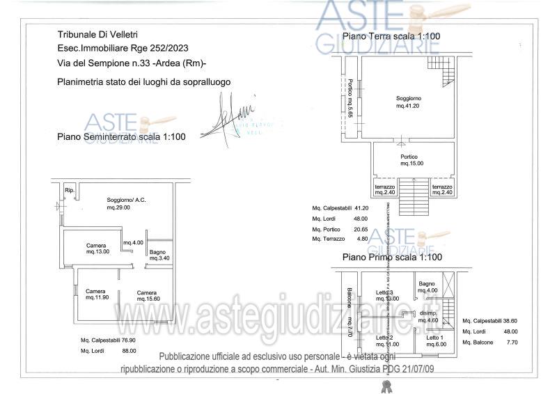 Planimetria del bene